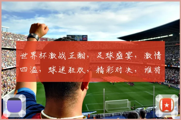 世界杯激战正酣，足球盛宴，激情四溢，球迷狂欢，精彩对决，谁将问鼎冠军